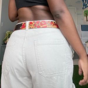 Ed Hardy Vintage Y2K Handmade Genuine Leather belt